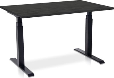 Zit-sta bureau elektrisch verstelbaar - MRC PRO-L NEN-EN 527 | 140 x 80 cm | frame zwart - blad zwart eiken | memory functie met 4 standen | 150kg draagvermogen
