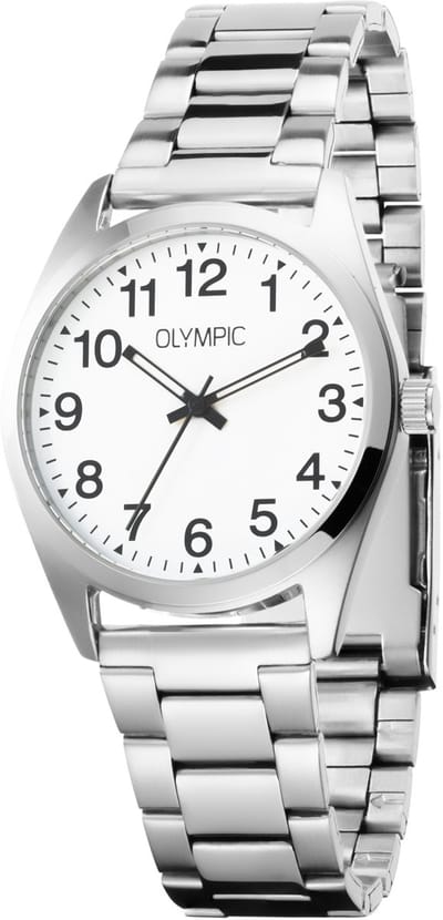 Olympic OL89HSS078 Marcel Heren Horloge - Mineraalglas - Staal - Zilverkleurig - 38 mm breed - Quartz - Vouw/Vlindersluiting - 5 ATM (douchen)