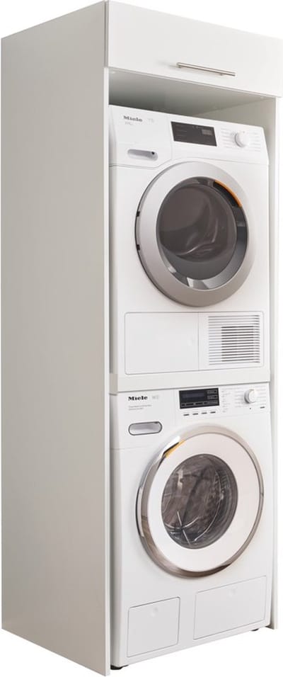 Interiax WASHWALL 'Mary' Wasmachine Ombouwkast Wit - Ombouw Meubel voor Droogkast - Met opbergkast - 200x67.5x67.5 cm