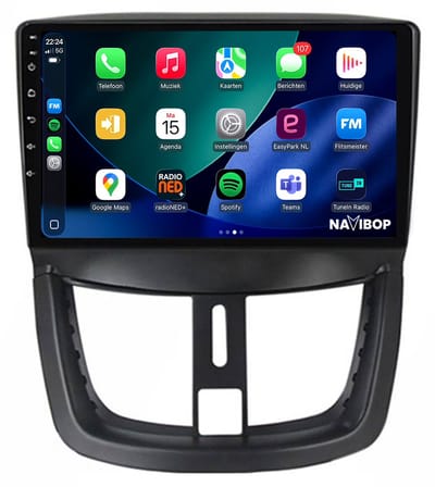 Geschikt voor Peugeot 206+ (2006 t/m 2014) | 9 inch Android 15.0 CarPlay autoradio | Draadloos CarPlay & Android Auto | 2GB RAM + 32GB | Externe microfoon & Achteruitrijcamera (AHD) | Bluetooth & WiFi | NAVIBOP NB-1532 | Bouwjaar 2006 t/m 2014