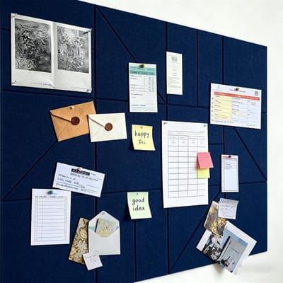 vilt prikbord, zelfklevend, 120 x 90 cm, marineblauw, decoratief van vilt, 0,9 cm dik prikbord, kurkbord, opvouwbaar fotobord, memoboards, prikbord, visiebord, wanddecoratie