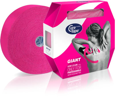 CureTape® Giant Classic - Roze - Kinesiotape - 5cm x 31,5m - Huidvriendelijke elastische tape - FysioTape - Kinesiologie Tape - Cure Tape