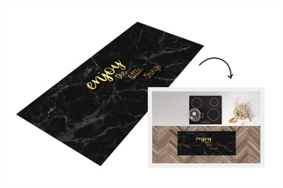 Keukenloper - Loper keuken - Quotes - Spreuken - Goud - Marmer - 120x50 cm - Keukenloper vinyl
