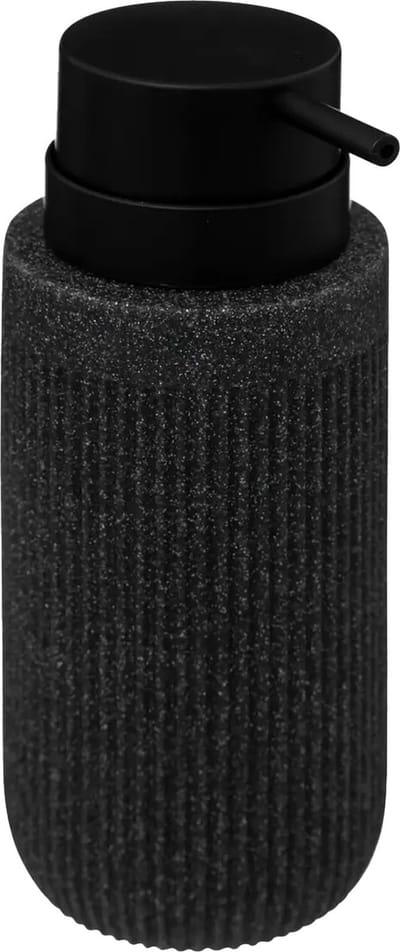 5Five Zeeppompje / zeep dispenser Onyx - antraciet - polystone - 17 x 7 cm - 350 ml