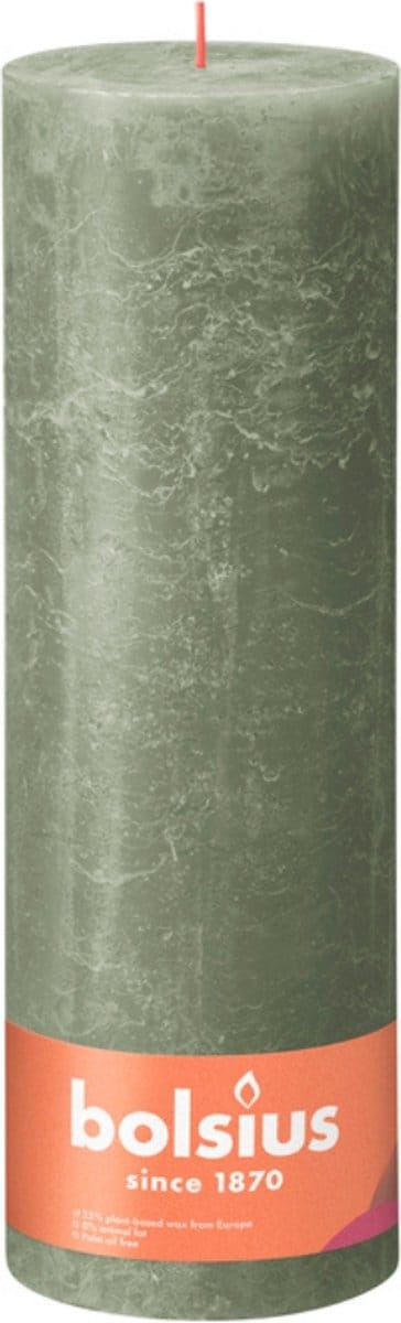 Bolsius - Rustiek stompkaars - 300/100 - 1 Stuk - Fresh Olive