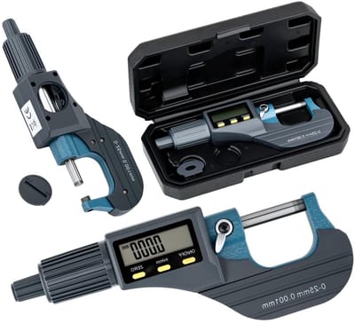 Nauwkeurige digitale micrometer 0-25mm met LCD-display, carbide kop en professionele meettool voor precisiemetingen