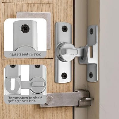2-delige Aluminium Legering Schuifdeurslot voor Badkamer en Slaapkamer - Veiligheidsslot voor Raam en Schuifdeur