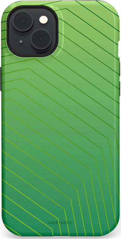 Casetastic Hoesje Geschikt voor Apple iPhone 15 Plus Magsafe - Stijlvolle Beschermende Duo-layer Case - Neon Groen Net