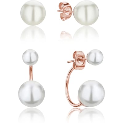 Set van 2 paar damesoorbellen Isabella Ford Agata Pearl