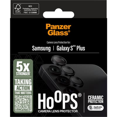 PanzerGlass Screenprotector geschikt voor Samsung Galaxy S25 Plus Glazen | PanzerGlass Ceramic Hoops Camera Lens Protector - Case Friendly