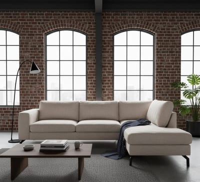 Luxe Hoekbank 4-Zits Rechts Champagne – - Medahomestore