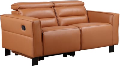 Carpari-2Zitsbank - 1 Handmatige Relax - Cognac PU