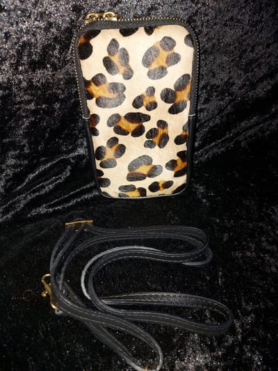 Telefoontasje met panter print, Festivaltasje, Telefoonbag, Avondtasje
