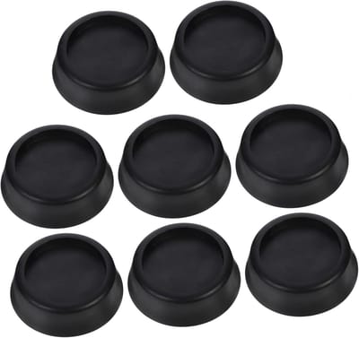 Wasmachine Voetkussentjes - Antislipmatten Verhogers - Trillingsisolatie Geluidsreductie - Universeel Toepasbaar - 6x6x2cm - Zwart