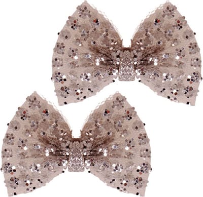 Haarclipje strikje zilver - 7 cm