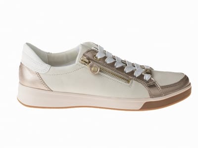 Ara - 1234432 - Lage sneakersDames sneakers - Kleur: Wit/beige - Maat: 3½