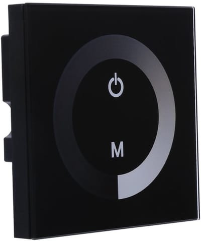 Dailygoody - Wandschakelaar LED-controller - Dimmer LED-strip - Touch-paneel - Effen kleur - Geschikt voor enkele kleur LED-licht - Zwart