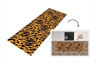 Keukenloper - Loper keuken - Patronen - Huid - Tijgerprint - 150x50 cm - Keukenloper vinyl