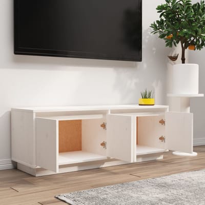 vidaXL - Tv-meubel - 110x34x40 - cm - massief - grenenhout - wit