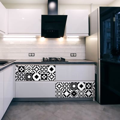 Zelfklevende tegelmuurstickers voor keuken en badkamer - 24 Gartzia meubeltegelstickers - 24 stickers 10x10cm