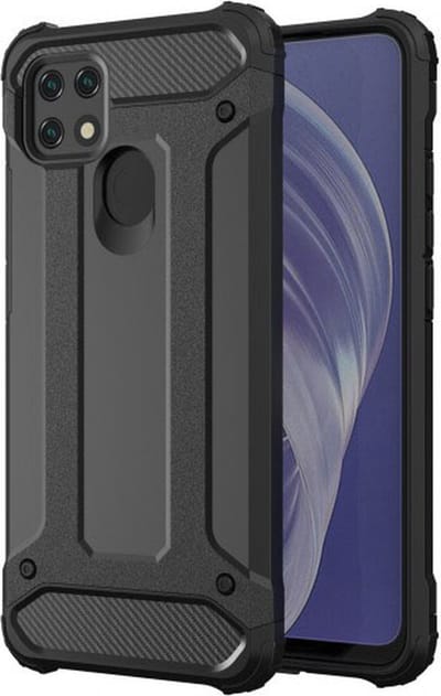oTronica Geschikt voor Oppo A15 hoesje - Extra Stevige Rugged Armor Hoesje - Shockproof Case - Zwart