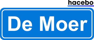 Hacebo - Plaatsnaam Sticker - 29x10 CM - De Moer sticker - Verkeersborden sticker - grappige cadeaus - De Moer