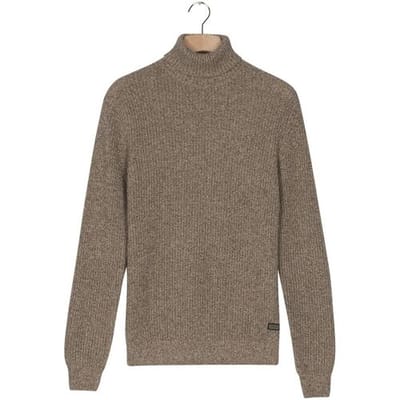 Baileys Trui Rollneck Mouliné Rib Structure Donker Taupe / male