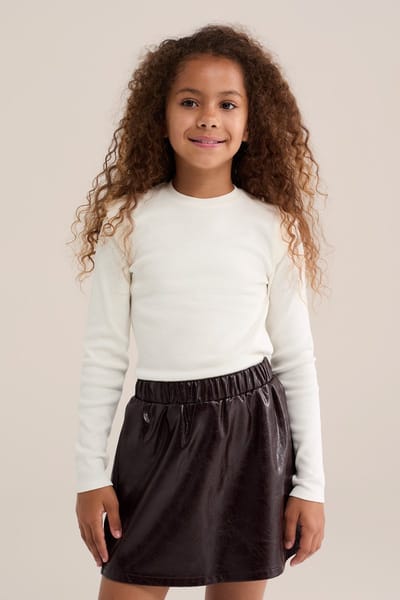 WE Fashion Meisjes T-shirt van ribstof