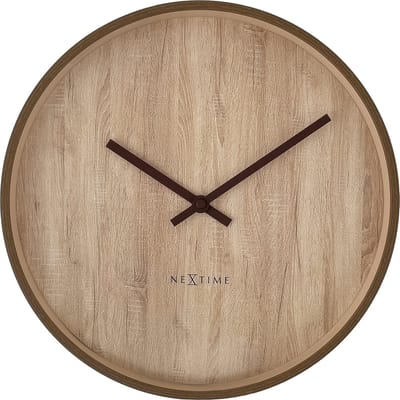 NeXtime Oslo – Wandklok – 30 cm – Plastic – Donkerbruin/Lichtbruin – Stil