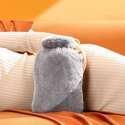 1000ML Warmwaterzak met grote capaciteit Verwijderbare warmwaterzak Kan worden hergebruikt Vrouwen Buikwarmer, Handwarmer Warmwaterzak grijze kleur