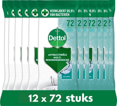 Dettol Doekjes Oceaan 72st - 12 Stuks - Voordeelverpakking