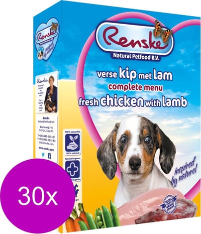 Renske Honden Natvoer - Hondenvoer Puppy - 30 x 395 g