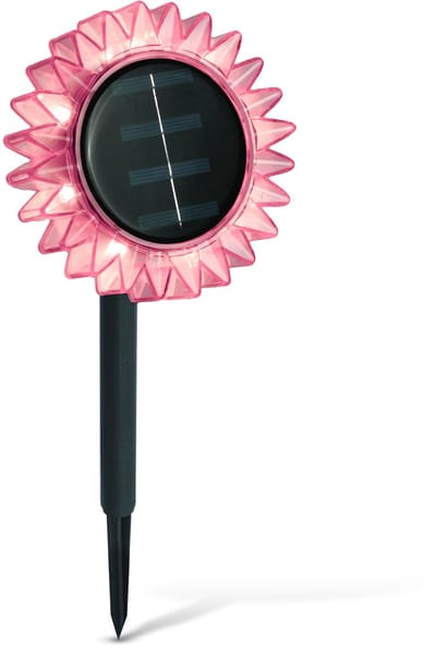 Solar Tuinlamp Zonnebloem Roze – LED Buitenlamp – Steek- of Hanglamp – Warm Wit Licht – IP44 Waterbestendig – Tuin & Terras Decoratie [11761A]
