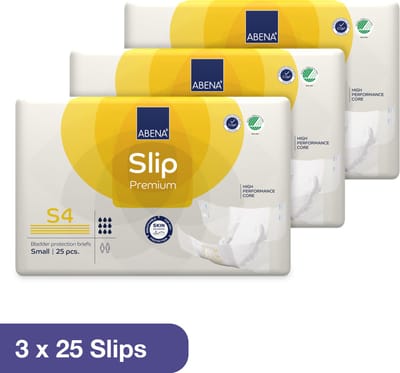 ABENA Incontinentie Slip Premium S4 - Eendelig Verband ter Bescherming van Zwaar Urineverlies en (Dunne) Ontlasting - Perfecte Aansluiting door Flexibele Sluitstrips - 75 Stuks