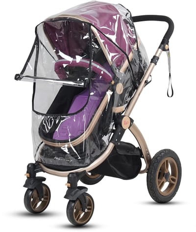 Dailygoody - Universele Regenhoes - Waterdicht - Opvouwbaar - Transparant - Bescherming tegen weer - Geschikt voor kinderwagens - 31 x 26 x 2 cm