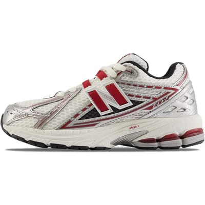Chaussures Décontractées Basses Légères et Confortables New Balance Baskets pour Enfants Blanc Argent Rouge GC1906EA 35.5 gray