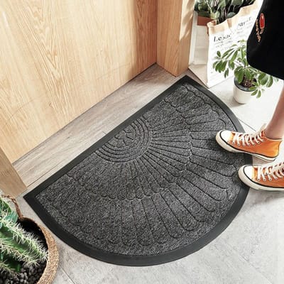 Europese Entree Deur Halfronde Rubber Mat Slijtvast Makkelijk te Onderhouden Huis Commerciële Entree Antislip Rubber Deurmat 50*80cm gray