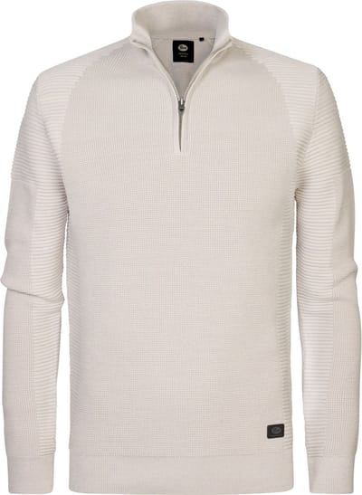 Petrol Half Zip Pullover Ecru - Maat XXL - Heren - Quarter zip
