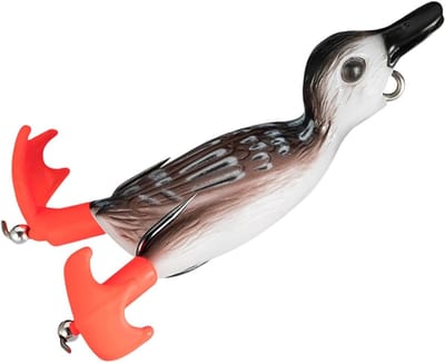 Eenden Kunstaas - Drijvend Zwemaas - Vis Vangen - Realistische Bewegingen - 9 cm - Bruin