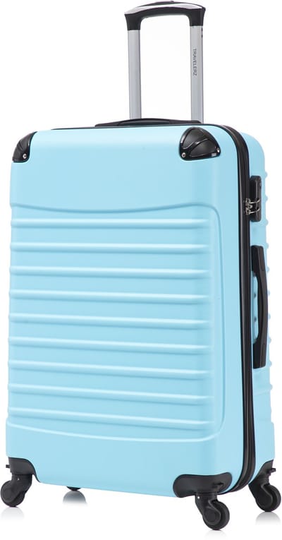 Travelerz Rome Koffer maat XL– Ruimbagage 95 Liter - Lichtgewicht ABS – Spinner Wielen – Met Cijferslot - Skyblue