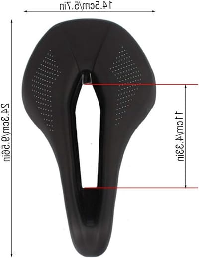 Zwarte PU fietszadel voor racefiets en mountainbike, comfortabel hol ontwerp, zacht kussen voor optimale ondersteuning tijdens het fietsen