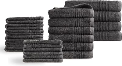 PHLOX Supreme Handdoeken 22 delig set - Zware kwaliteit 600 g/m2 - Antraciet