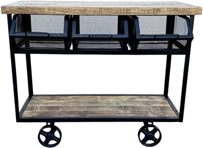 Deco4yourhome®- Trolley - BBQ Tafel - Barbecue Tafel - Keuken Trolley - 3 Lades - 110cm