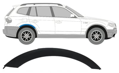 Zijlijst sierlijst achterspatbord voor BMW X3 2003-2010 / Rechts