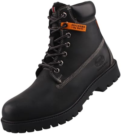 Dockers by Gerli dames leren enkellaars zwart gevoerd