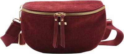 Flora&Co - Handtas - Crossbodytas - Bumbag - Ribfluweel - bordeaux