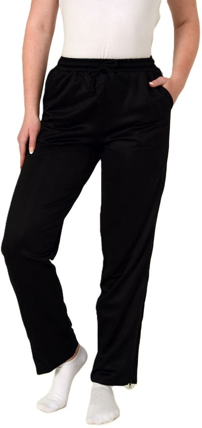 Dames revalidatiebroek met zijrits Joggingbroek voor revalidatie, fysio, gipsbeen