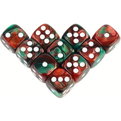 Dés en acrylique D6 de 12 mm, mini cube bicolore à 6 faces, coins ronds, pour jeu de société, fête, DND, RPG, bar, accessoires de table