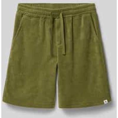 short met steekzakken en labeldetail