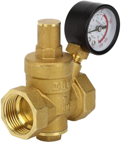 SVGCommerce - Waterdrukregelaar - Verstelbaar - Tot 1.6 MPa - Met Drukmeter - Messing - Geschikt voor waterleiding - Drukregeling